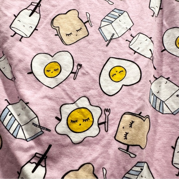 Little Sleepies Womens Pajama Set Pink Breakfast Buddies Large Bamboo - Picture 12 of 16